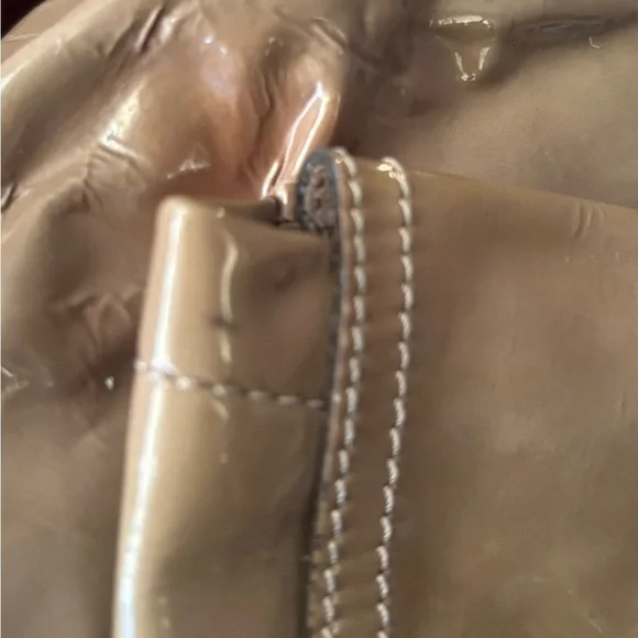 Brunello Cucinelli convertible taupe patent & suede backpack